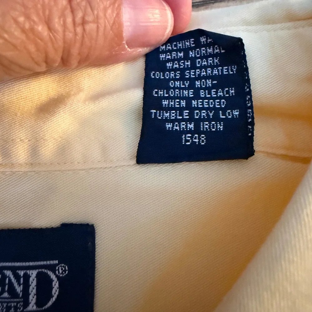 Lands End Mens Yellow Long Sleeve Button Down Utility Shirt HT-138 NWT